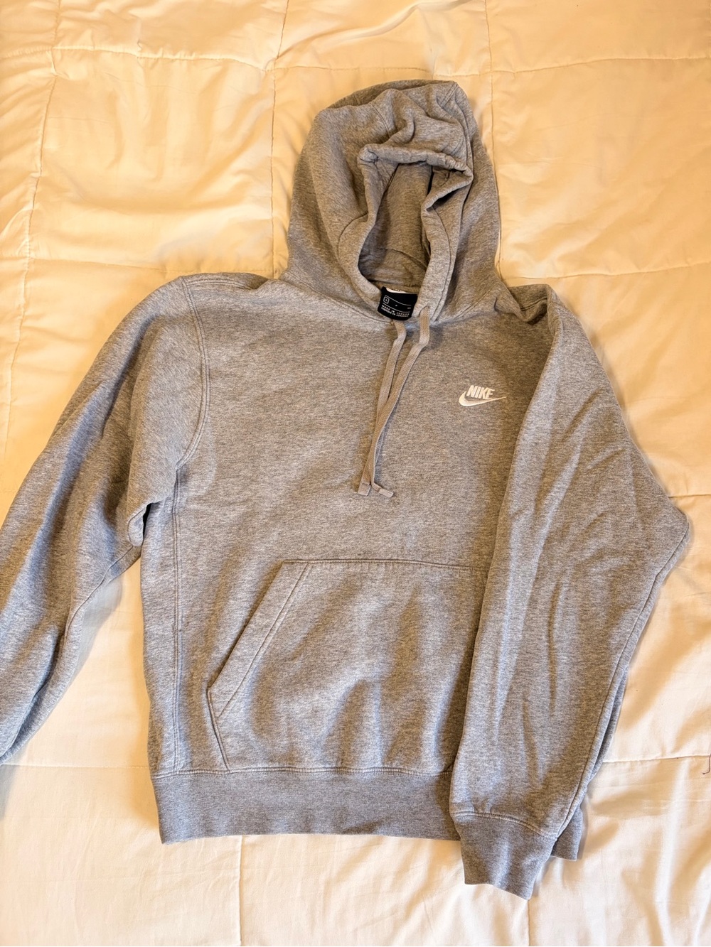 Nike Gray Pullover Hoodie with White Swoosh